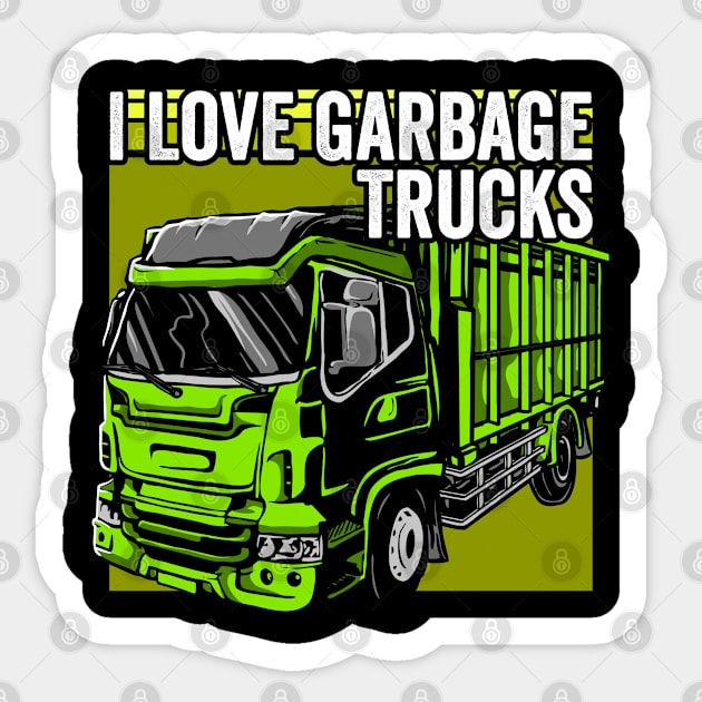 I love garbage trucks Sticker by Graficof